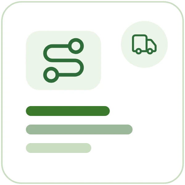 A planned route beside a truck