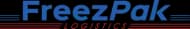 FreezPak Logistics company logo with blue text and red accent lines