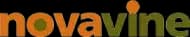 Novavine logo in orange and brown gradient text