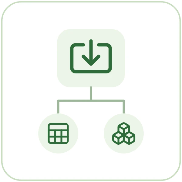 An import feeding a sheet into stock
