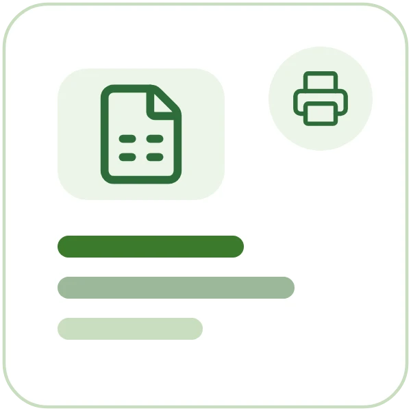 A spreadsheet beside a printer