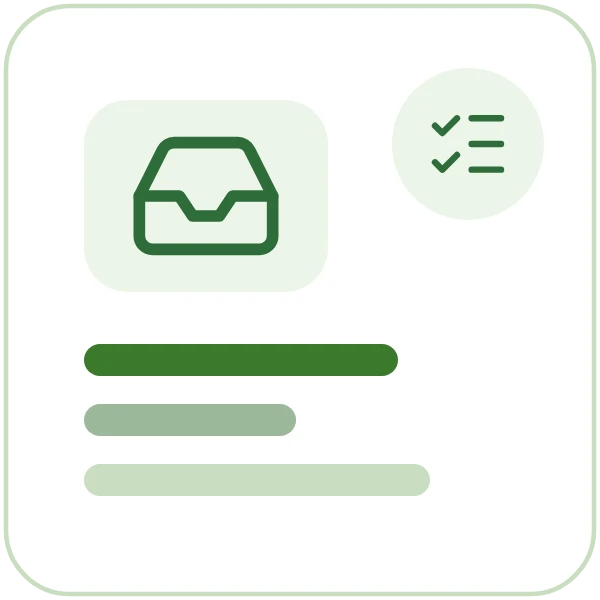 An inbox beside a checklist