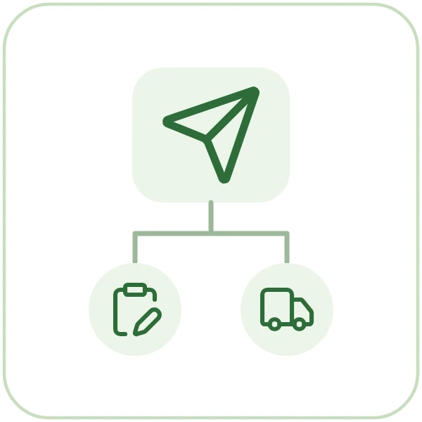 A sales order sending a purchase order and a drop ship