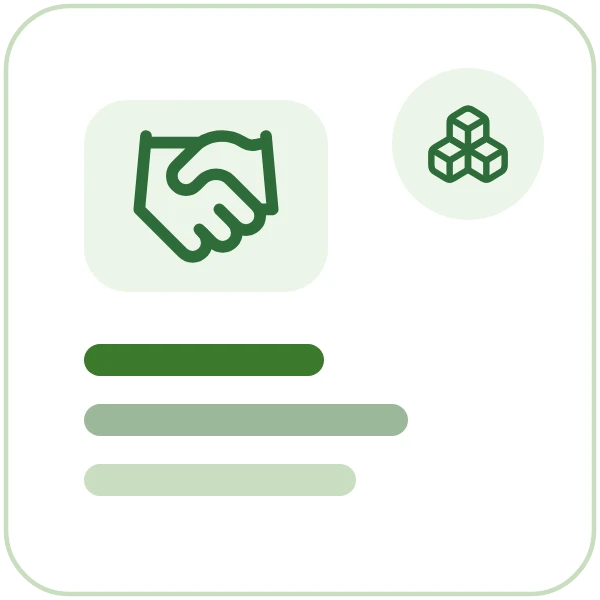 A handshake beside stacked boxes