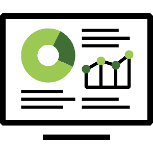 monitor with charts and graphs