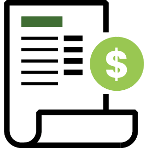 piece of paper and a dollar sign