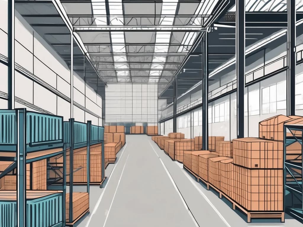 A complex network of conveyor belts and automated machines in a large warehouse