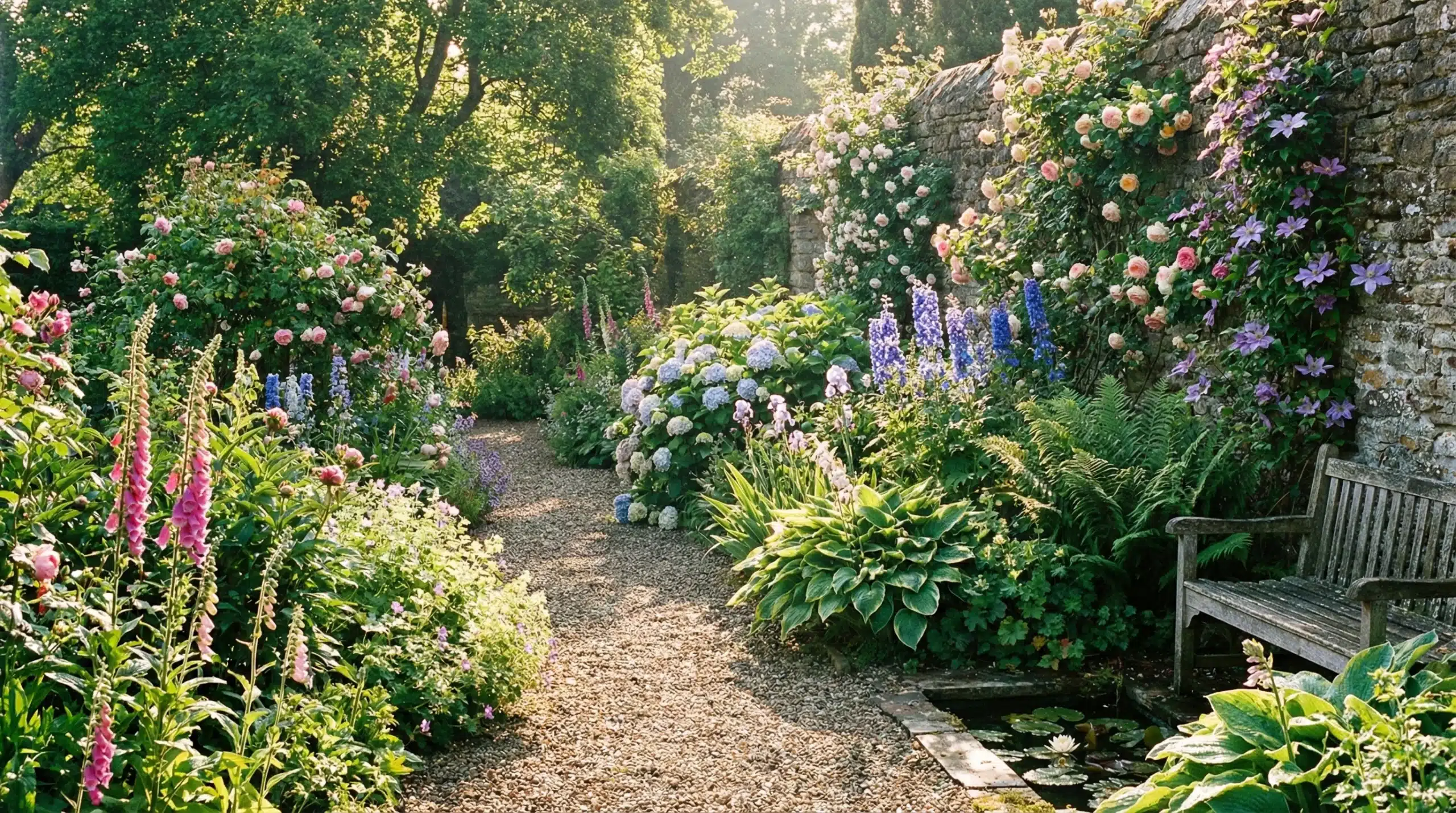 A lush garden with various plants
