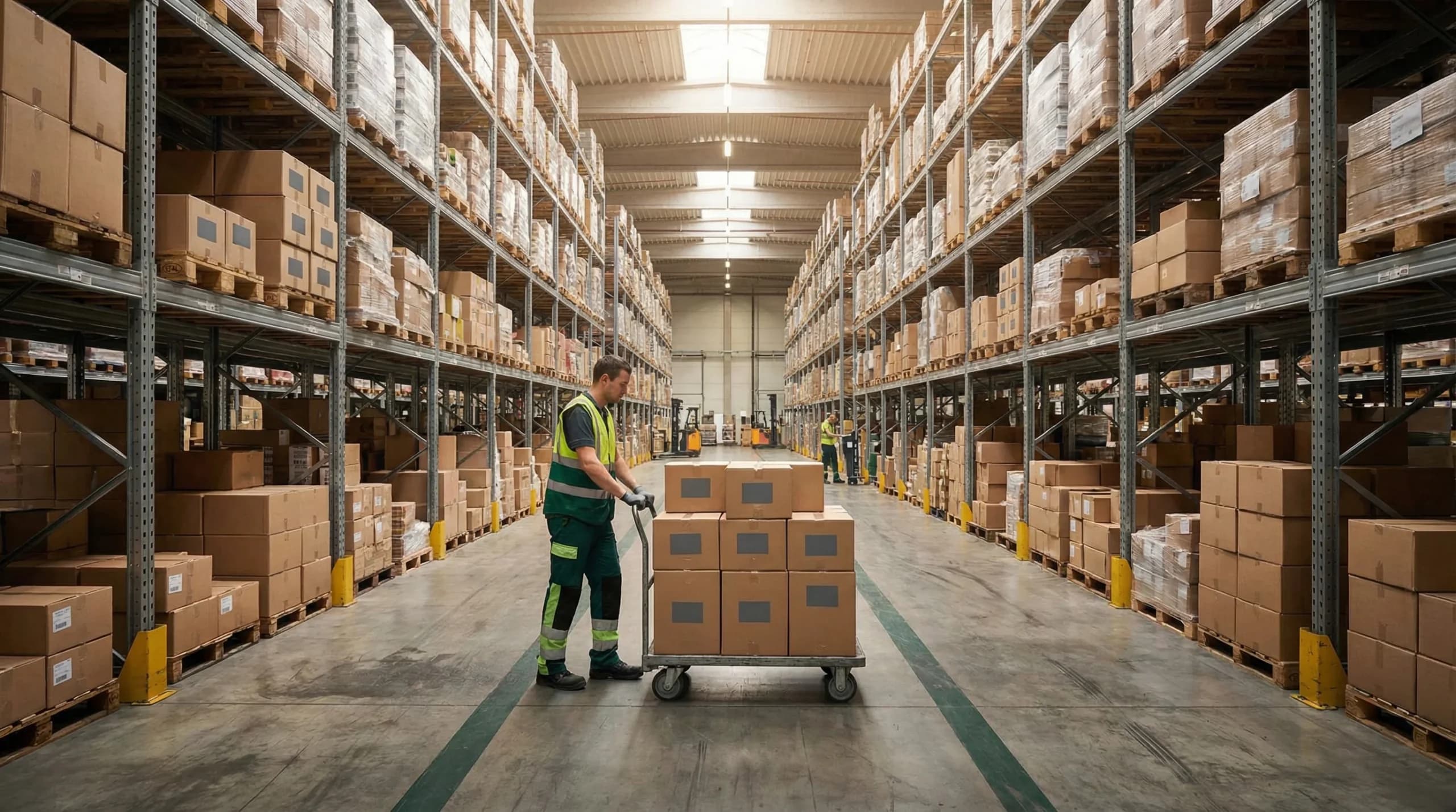 Wide aisle in 3rd party warehouse