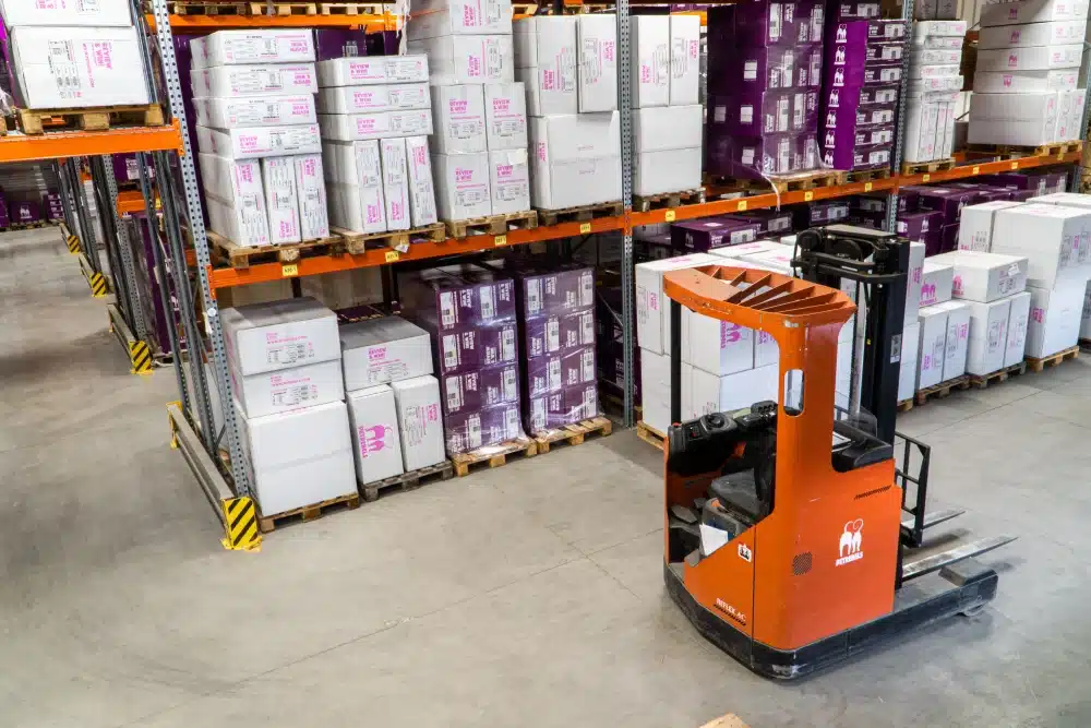 forklift in warehouse