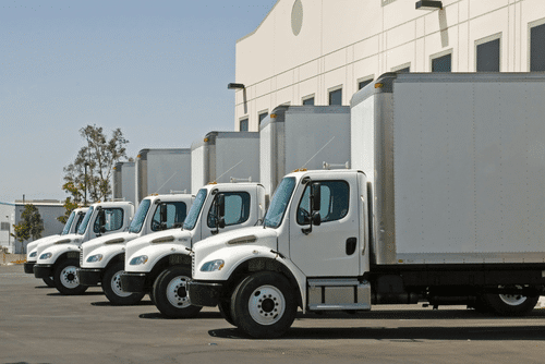 fleet of trucks picking up orders