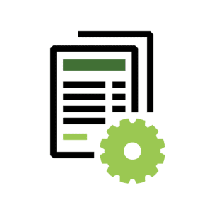 order management-01-01 two pieces of paper and a settings icon