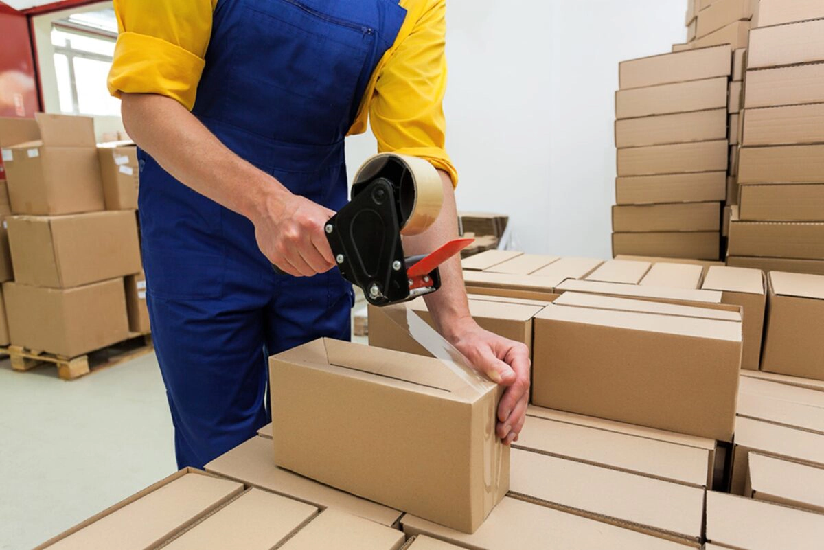 packing up a box to be shipped