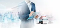 freight management professional with tablet