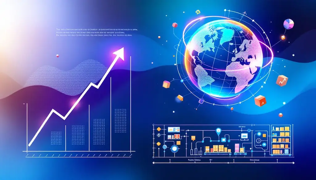 chart and globe graphic for optimizing inventory