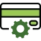 credit card icon with a settings icon