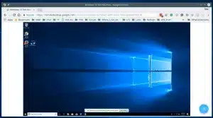 Windows 10 desktop displayed in web browser for remote computer access