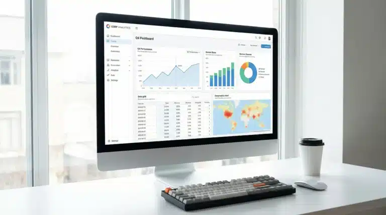 A computer screen displaying a software interface with various charts and graphs