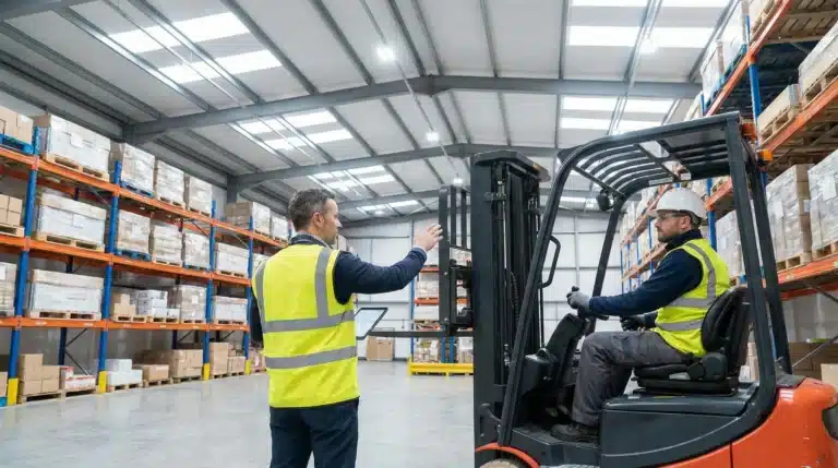 warehouse manager and worker