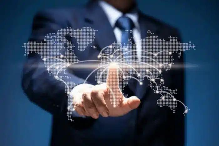 showing connections across the globe