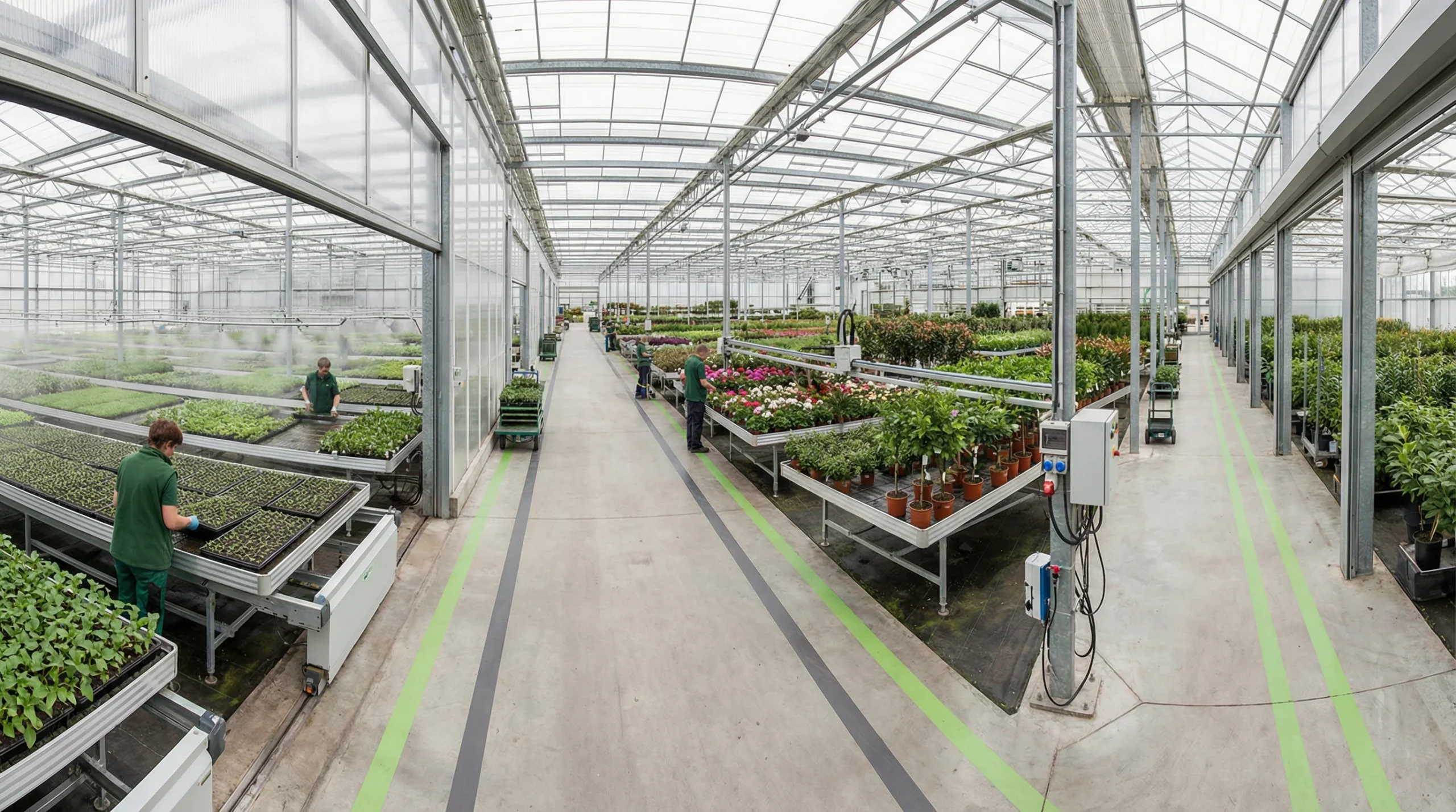 Panoramic view of nursery facility.