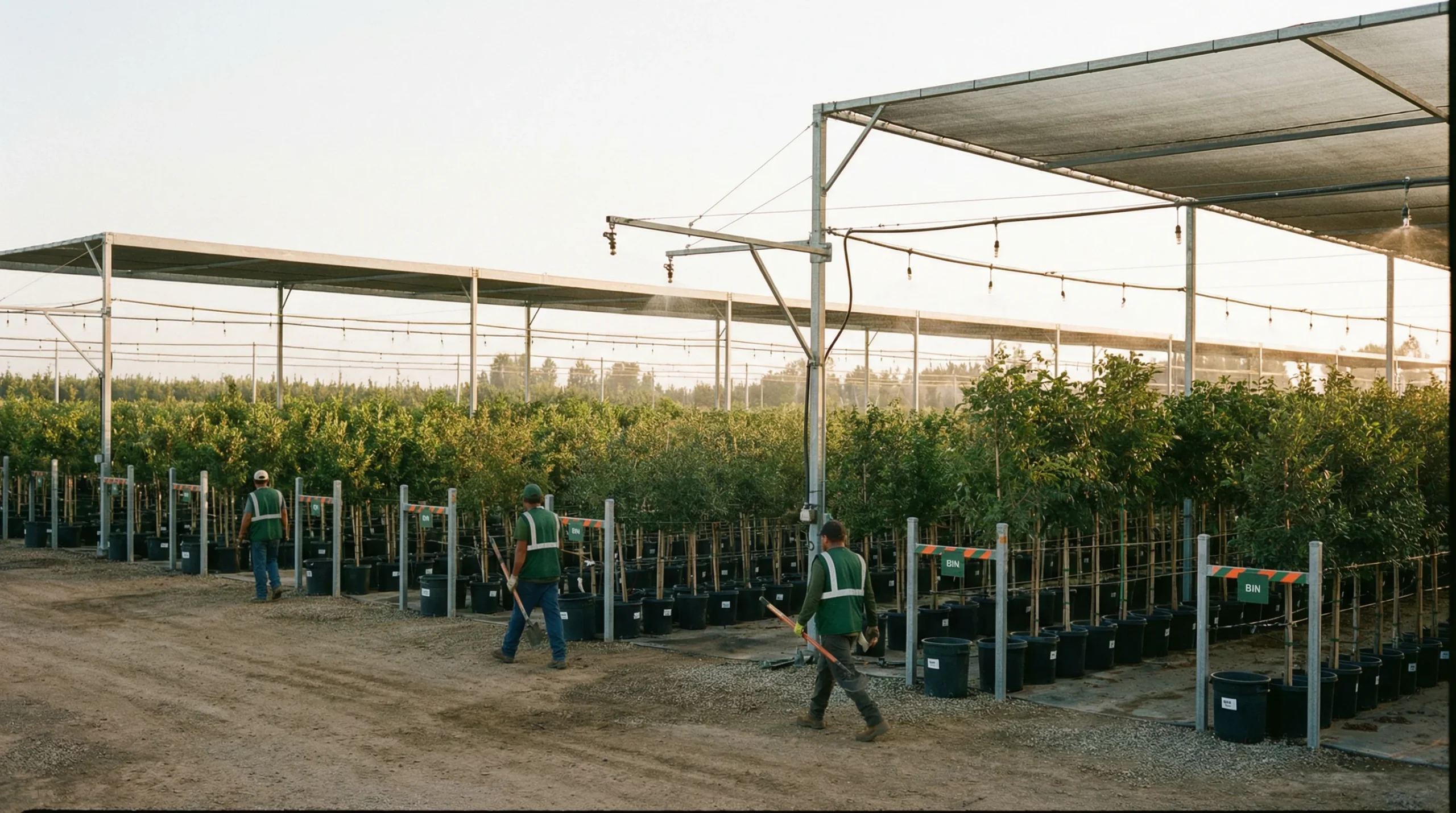 Panoramic view of field nursery