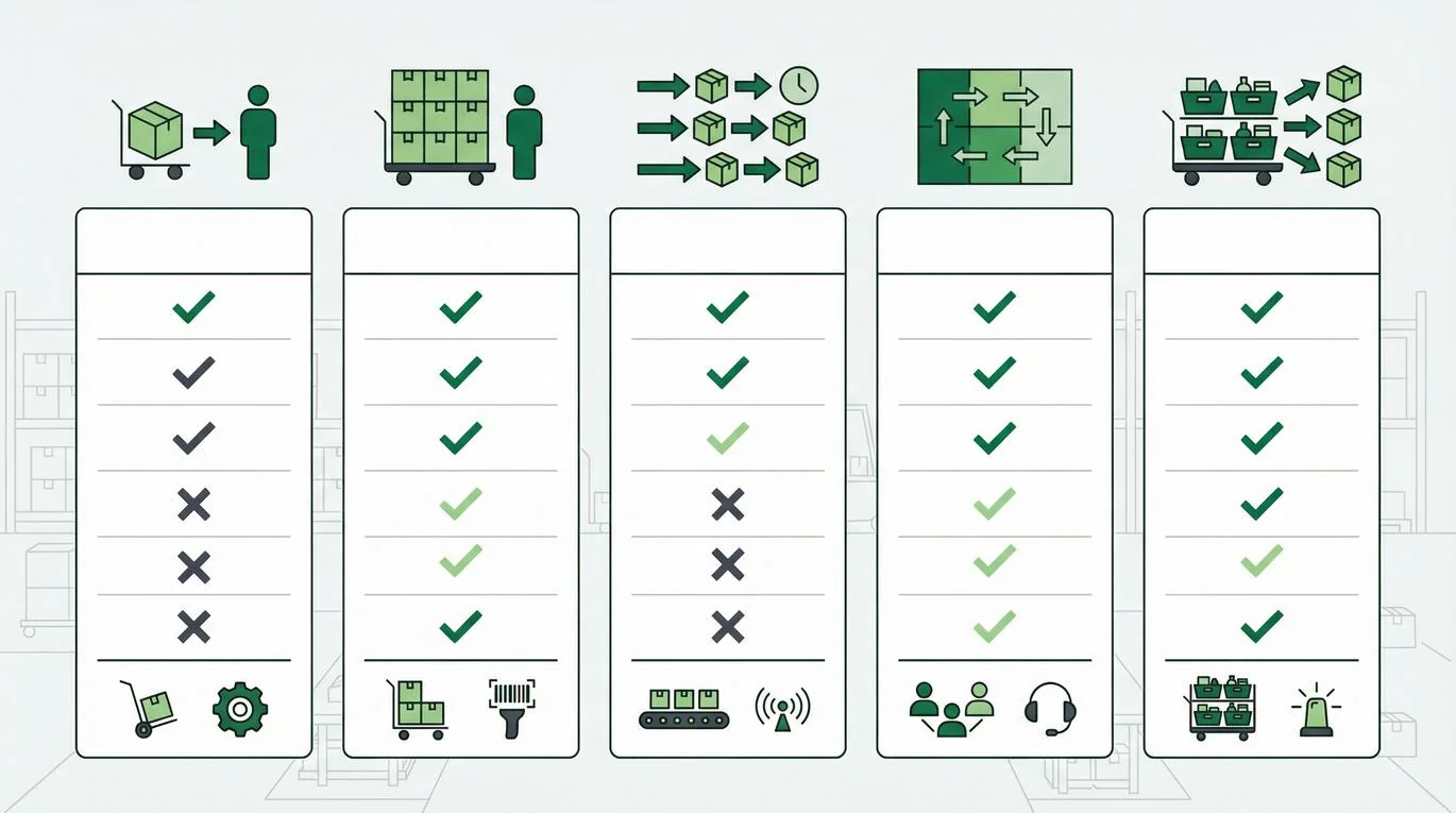 Supply chain picking methods comparison chart