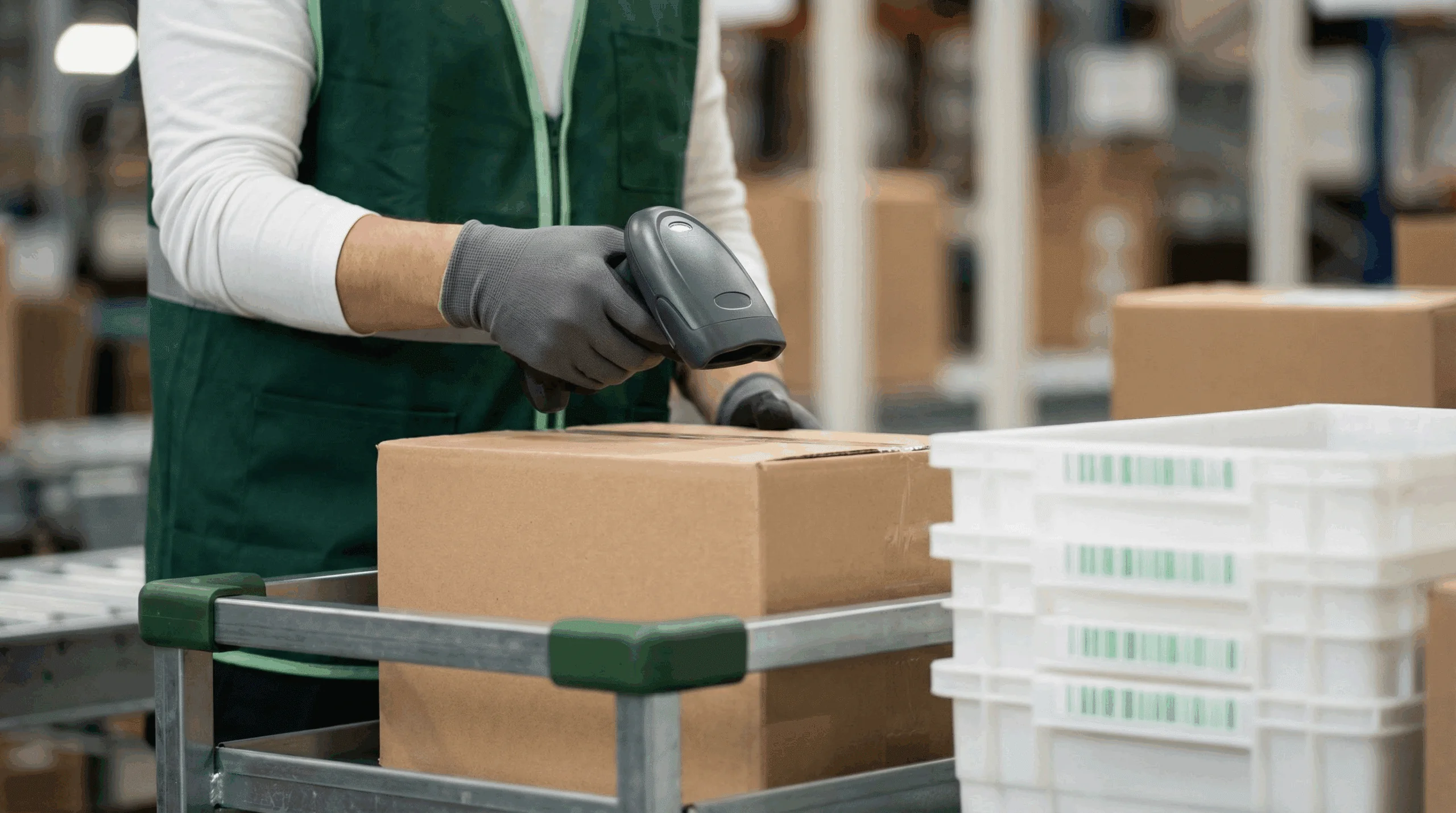 Worker scanning box with handheld device